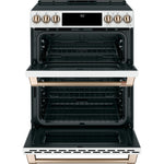 Café™ Matte White 30" Slide-In Front Control Induction and Convection Double Oven Range (7.0 Cu.Ft) - CCHS950P4MW2