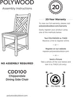 POLYWOODÂ® Chippendale Dining Side Chair - Slate Grey