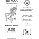 POLYWOODÂ® Chippendale Dining Side Chair - White