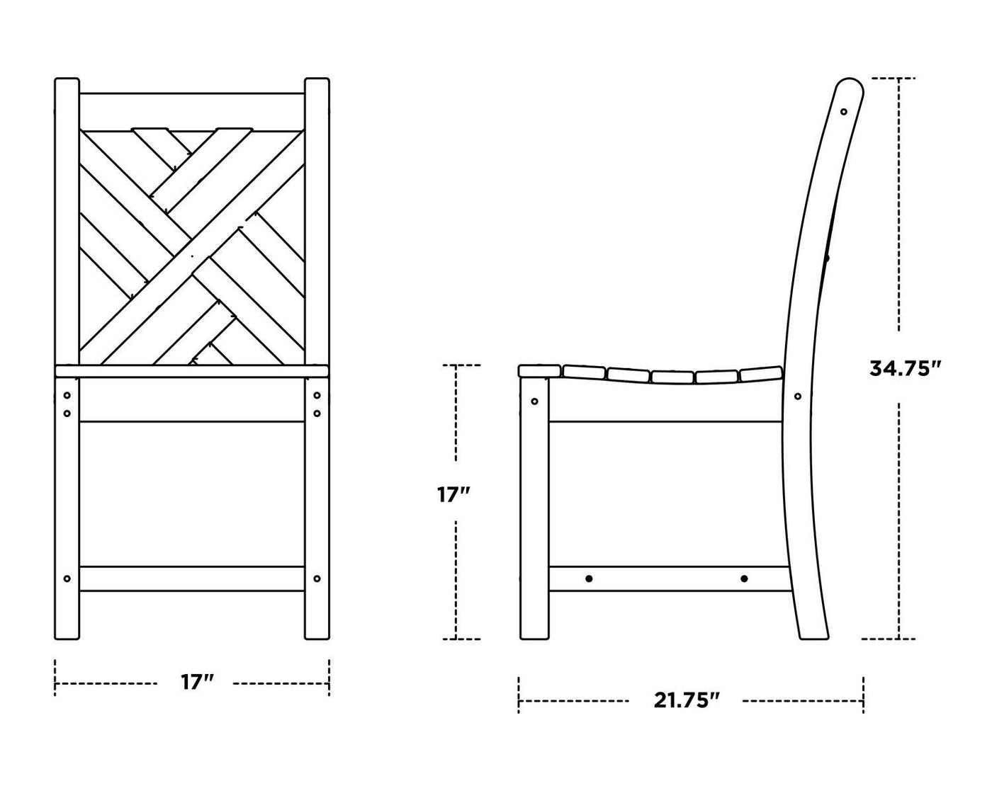POLYWOODÂ® Chippendale Dining Side Chair - White