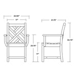 POLYWOODÂ® Chippendale Dining Arm Chair - White