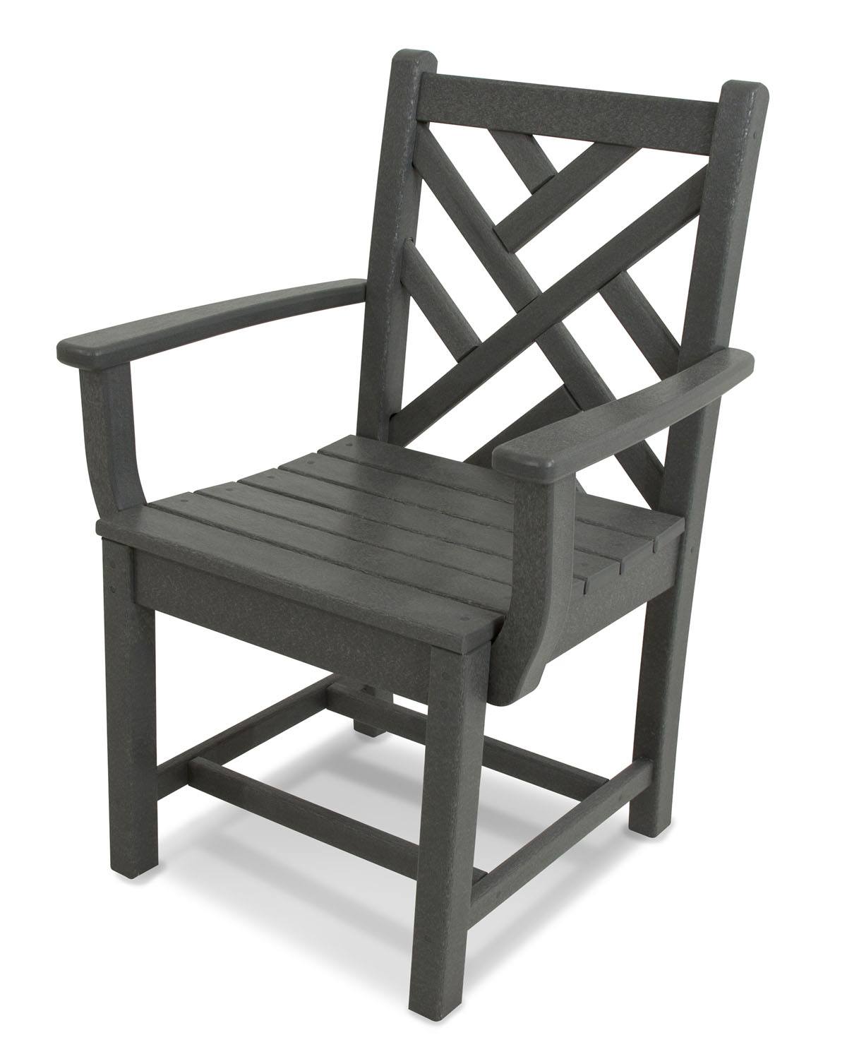 POLYWOODÂ® Chippendale Dining Arm Chair - Slate Grey