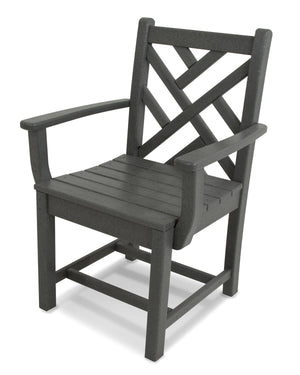 POLYWOODÂ® Chippendale Dining Arm Chair - Slate Grey
