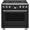 Café Matte Black 36" All-Gas Commercial-Style Smart Range (6.2 Cu.Ft) - CGY366P3TD1