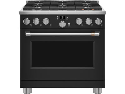 Café Matte Black 36" All-Gas Commercial-Style Smart Range (6.2 Cu.Ft) - CGY366P3TD1