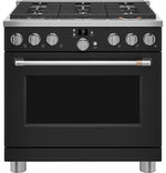 Café Matte Black 36" All-Gas Commercial-Style Smart Range (6.2 Cu.Ft) - CGY366P3TD1