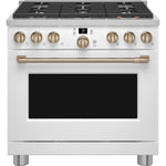 Café Matte White 36" All-Gas Commercial-Style Smart Range (6.2 Cu.Ft) -CGY366P4TW2