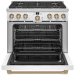 Café Matte White 36" All-Gas Commercial-Style Smart Range (6.2 Cu.Ft) -CGY366P4TW2