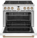 Café Matte White 36" All-Gas Commercial-Style Smart Range (6.2 Cu.Ft) -CGY366P4TW2