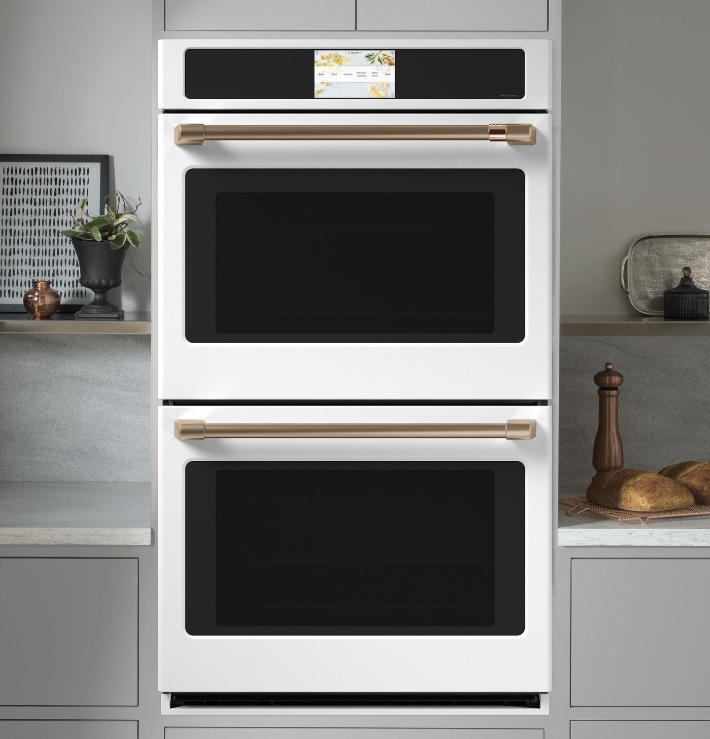 Café Matte White 30" Built-In Convection Double Wall Oven (10 Cu.Ft) - CTD90DP4NW2