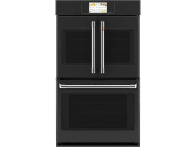 Café Matte Black 30" Built-In French-Door Double Convection Wall Oven (10.0 Cu.Ft) - CTD90FP3ND1