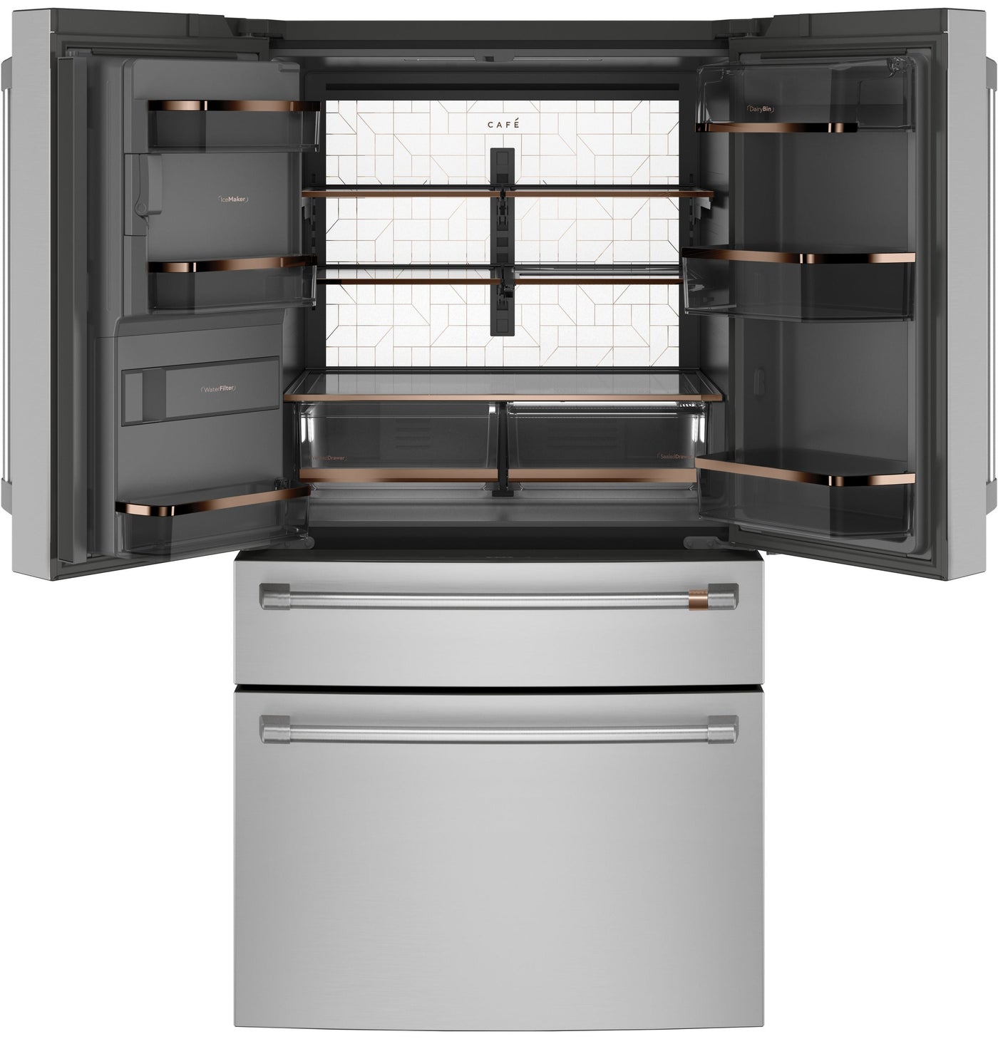 Café Stainless Steel 36" 4-Door French-Door Refrigerator (27.8 Cu. Ft.) - CVE28DP2NS1