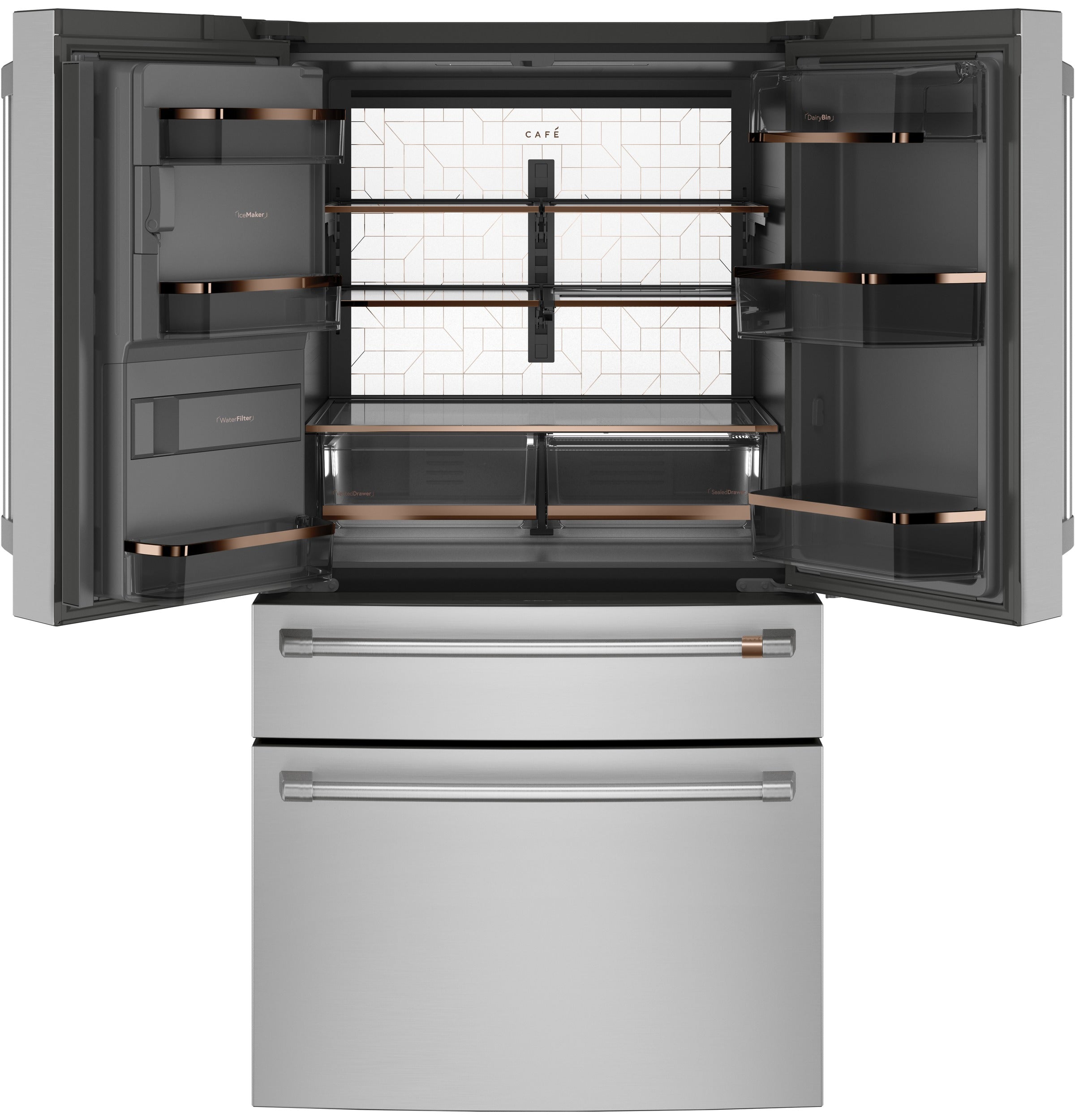Café Stainless Steel 36" 4-Door French-Door Refrigerator (27.8 Cu. Ft.) - CVE28DP2NS1