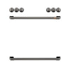 Café™ Brushed Black Front Control Electric Knobs and Handles Set - CXFCEHKPMBT