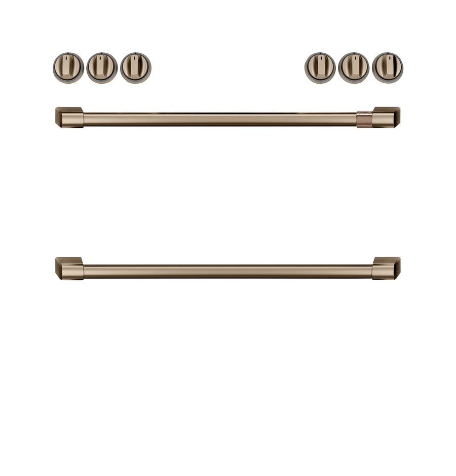 Café™ Brushed Bronze Front Control Electric Knobs and Handles Set - CXFCEHKPMBZ