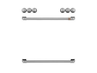 Café™ Brushed Stainless Front Control Electric Knobs and Handles Set - CXFCEHKPMSS