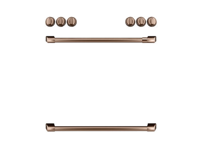 Café™ Brushed Copper Front Control Gas Knobs and Handles Set- CXFCGHKPMCU