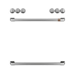 Café™ Brushed Stainless Front Control Gas Knobs and Handles Set- CXFCGHKPMSS
