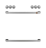 Café™ Brushed Stainless Front Control Gas Knobs and Handles Set- CXFCGHKPMSS