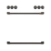 Café™ Brushed Black Front Control Induction Knobs and Handles Set - CXFCHHKPMBT