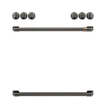 Café™ Brushed Black Front Control Induction Knobs and Handles Set - CXFCHHKPMBT
