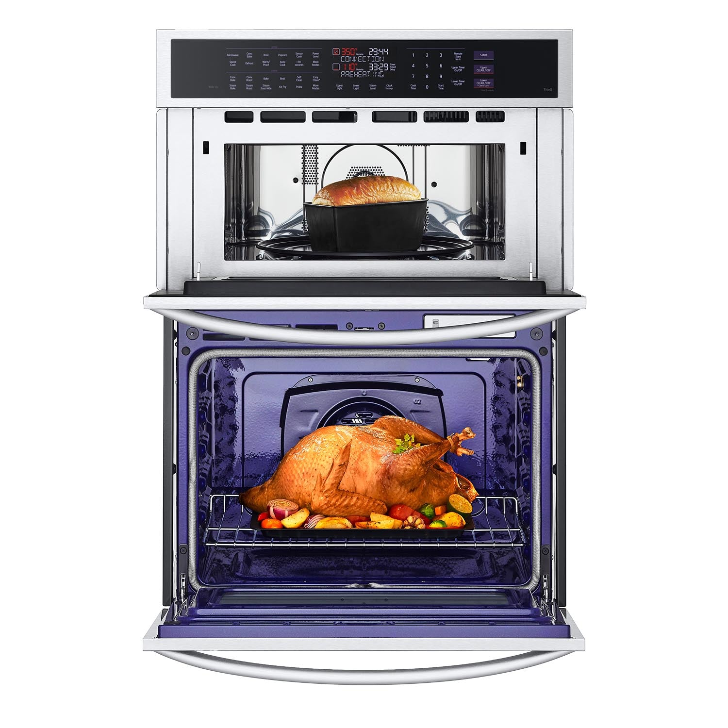 LG Smudge-Proof Stainless Steel Smart Combination Wall Oven with True Convection, InstaView®, Air Fry, Steam Sous Vide (6.4 Cu. Ft) - WCEP6427F