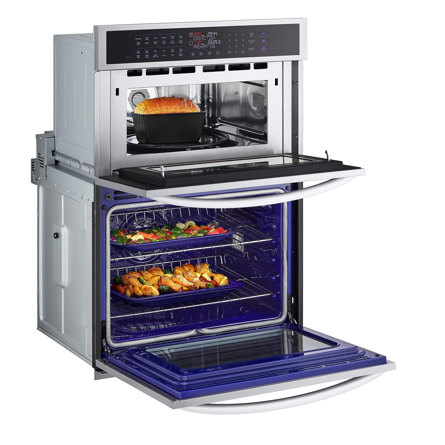 LG Smudge-Proof Stainless Steel Smart Combination Wall Oven with True Convection, InstaView®, Air Fry, Steam Sous Vide (6.4 Cu. Ft) - WCEP6427F