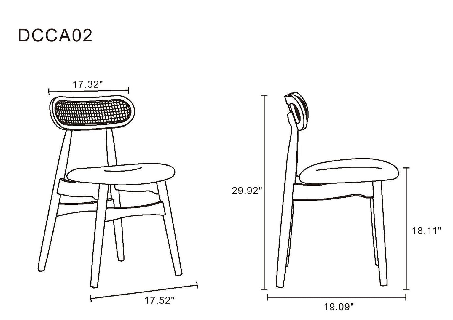 Oliver Dining Chair - Nature/Oatmeal - Set of 2