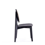 Koldby Round Dining Chair - Black/Natural Cane - Set of 2