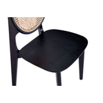 Koldby Round Dining Chair - Black/Natural Cane - Set of 2