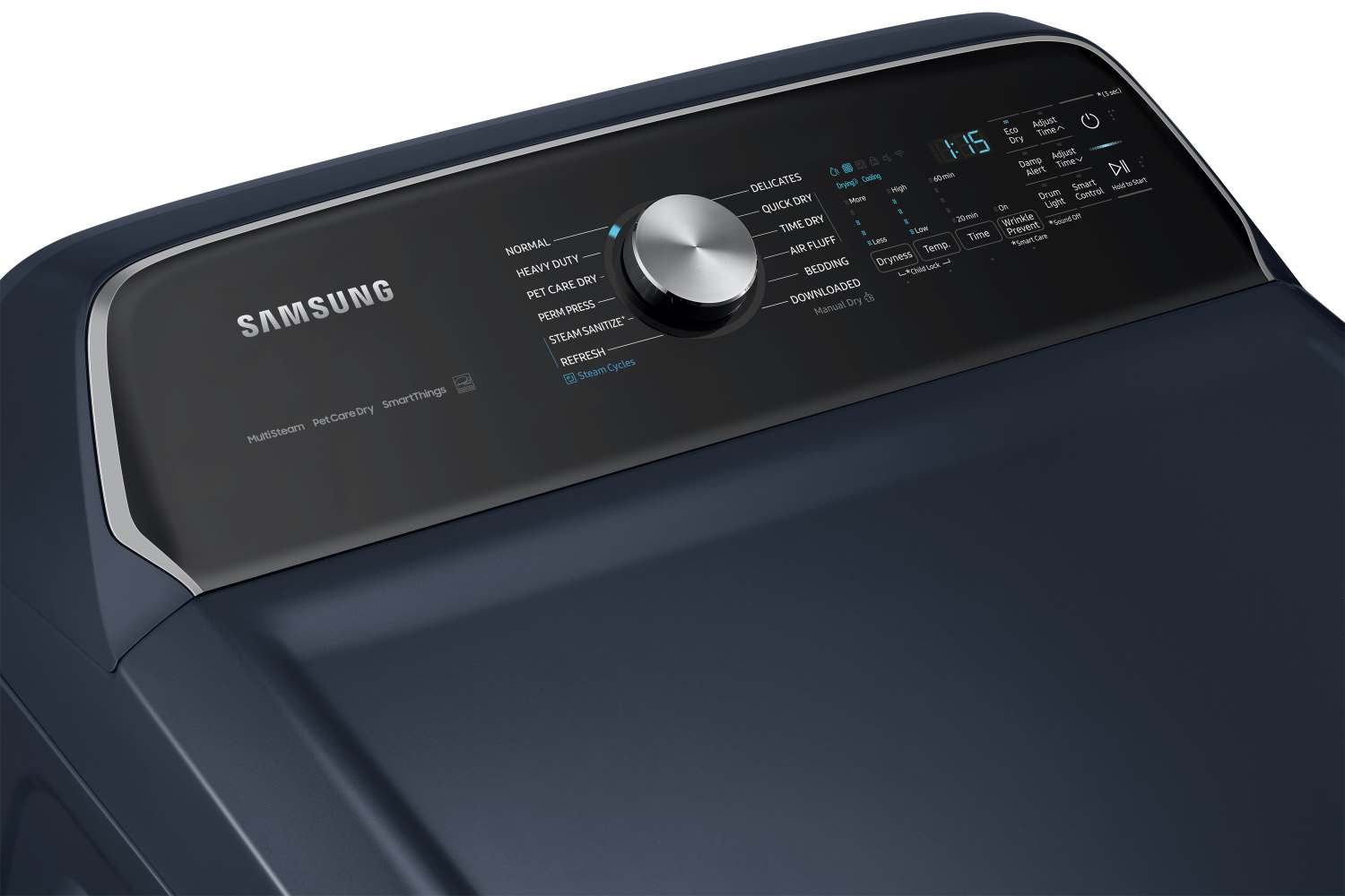 Samsung Navy Top Load Washer with Pet Care and Agitator (6.1cu.ft) & Smart Dryer with Pet Care (7.4cu.ft) - WA53CG7155ADA4/DVE54CG7155DAC