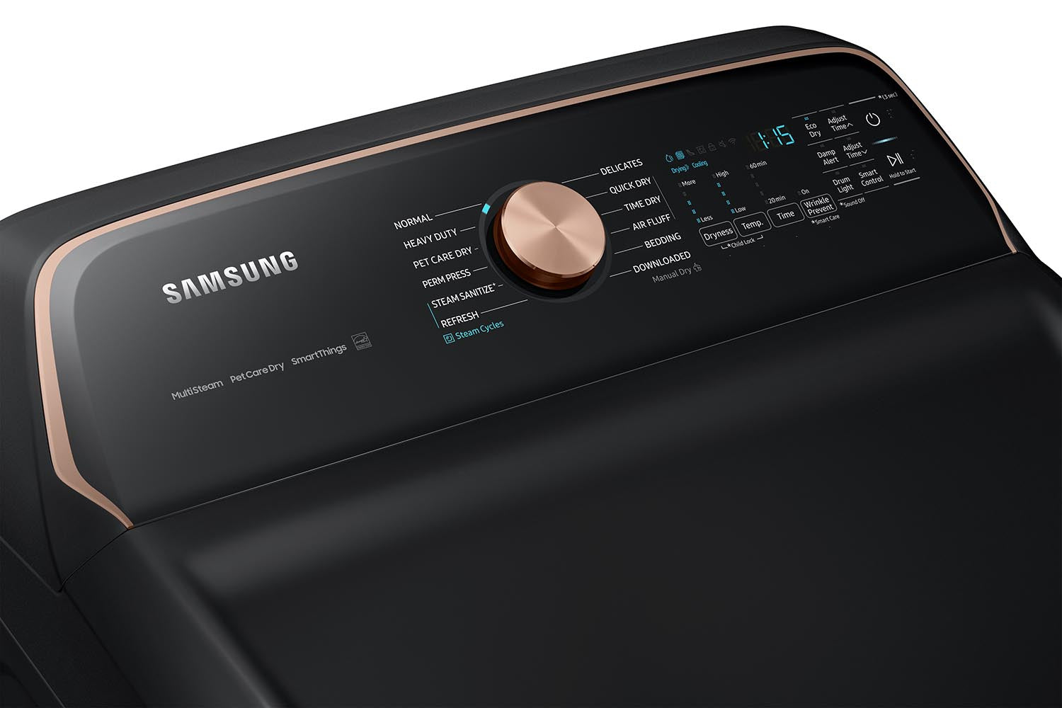 Samsung Black Stainless Smart Electric Dryer with Pet Care Dry (7.4cu.ft) - DVE54CG7550VAC