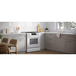 Frigidaire White 30'' Front Control Gas Range (5.1 Cu. Ft) - FCFG3062AW