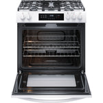 Frigidaire White 30'' Front Control Gas Range (5.1 Cu. Ft) - FCFG3062AW