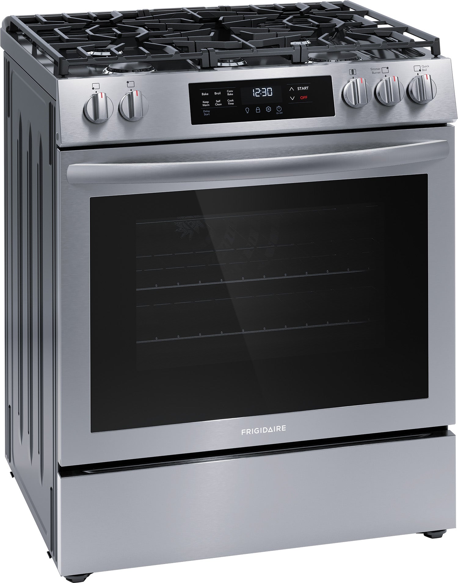 Frigidaire Stainless Steel 30'' Front Control Gas Range (5.1 Cu. Ft) - FCFG3083AS