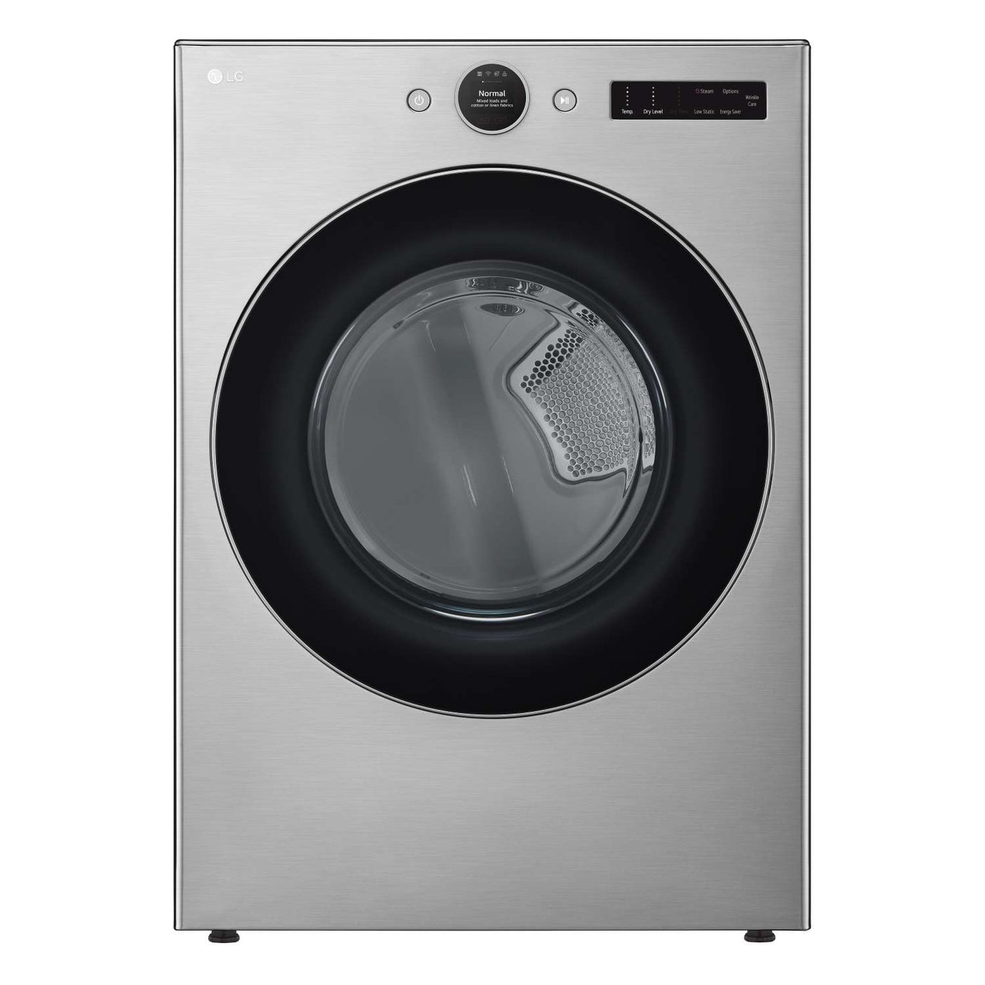 LG Graphite Steel 7.4 cu. ft. Ultra Large Capacity Smart Front Load Gas Dryer with Built-In Intelligence & TurboSteam® - DLGX5501V