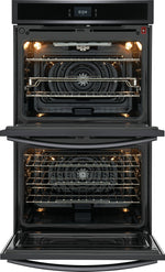 Frigidaire Gallery Smudge-Proof Black Stainless Steel 30" Double Wall Oven with Total Convection (10.6 Cu. Ft) - GCWD3067AD