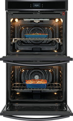 Frigidaire Gallery Smudge-Proof Black Stainless Steel 30" Double Wall Oven with Total Convection (10.6 Cu. Ft) - GCWD3067AD