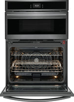 Frigidaire Gallery Smudge-Proof Black Stainless Steel 30" Wall Oven and Microwave Combination (1.7 Cu. Ft. / 5.3 Cu. Ft.) - GCWM3067AD