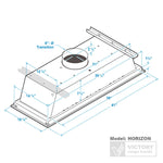 VICTORY Stainless Steel 900 CFM Flush Ceiling Range Hood - Horizon