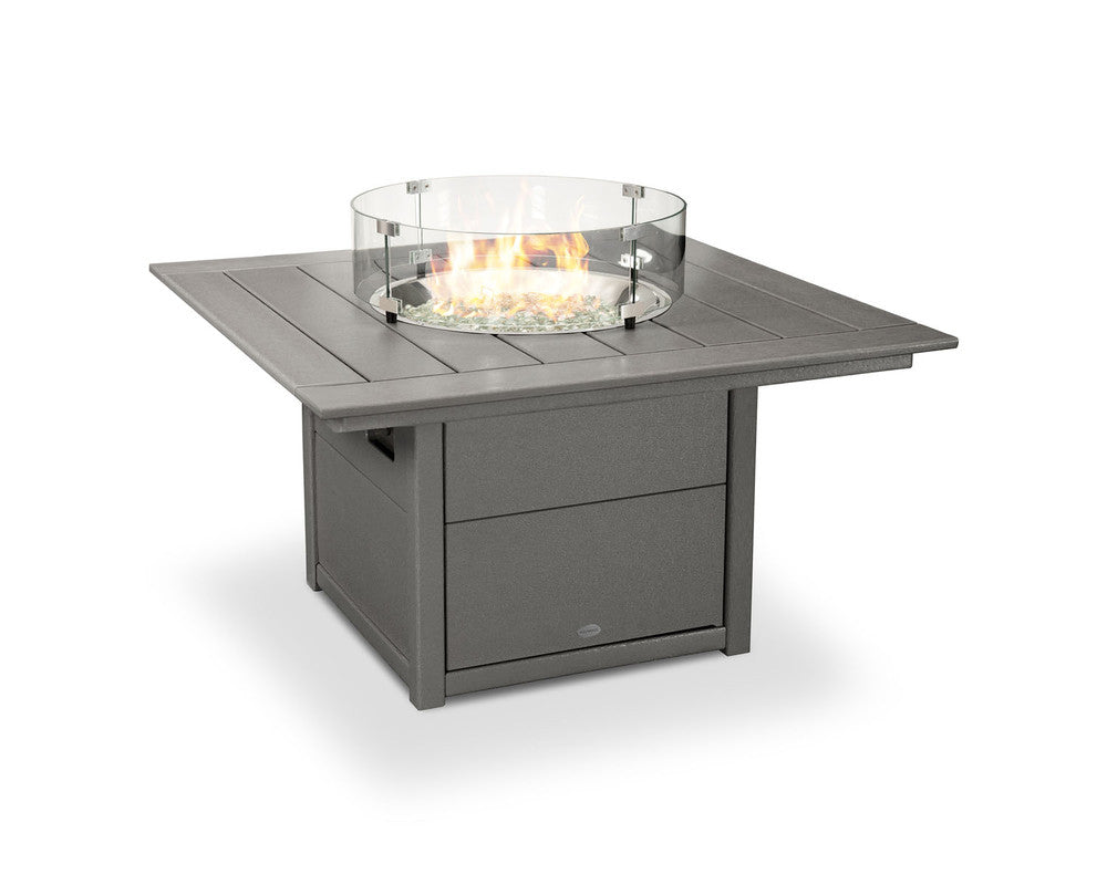 POLYWOODÂ® Square 42" Fire Pit Table - Slate Grey