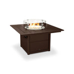 POLYWOODÂ® Square 42" Fire Pit Table - Mahogany