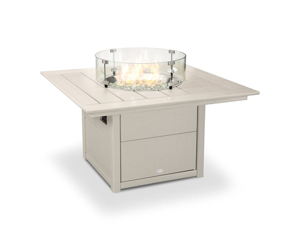 POLYWOODÂ® Square 42" Fire Pit Table - Sand