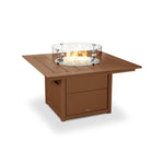 POLYWOODÂ® Square 42" Fire Pit Table - Teak