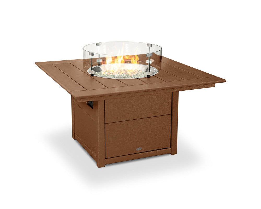 POLYWOODÂ® Square 42" Fire Pit Table - Teak