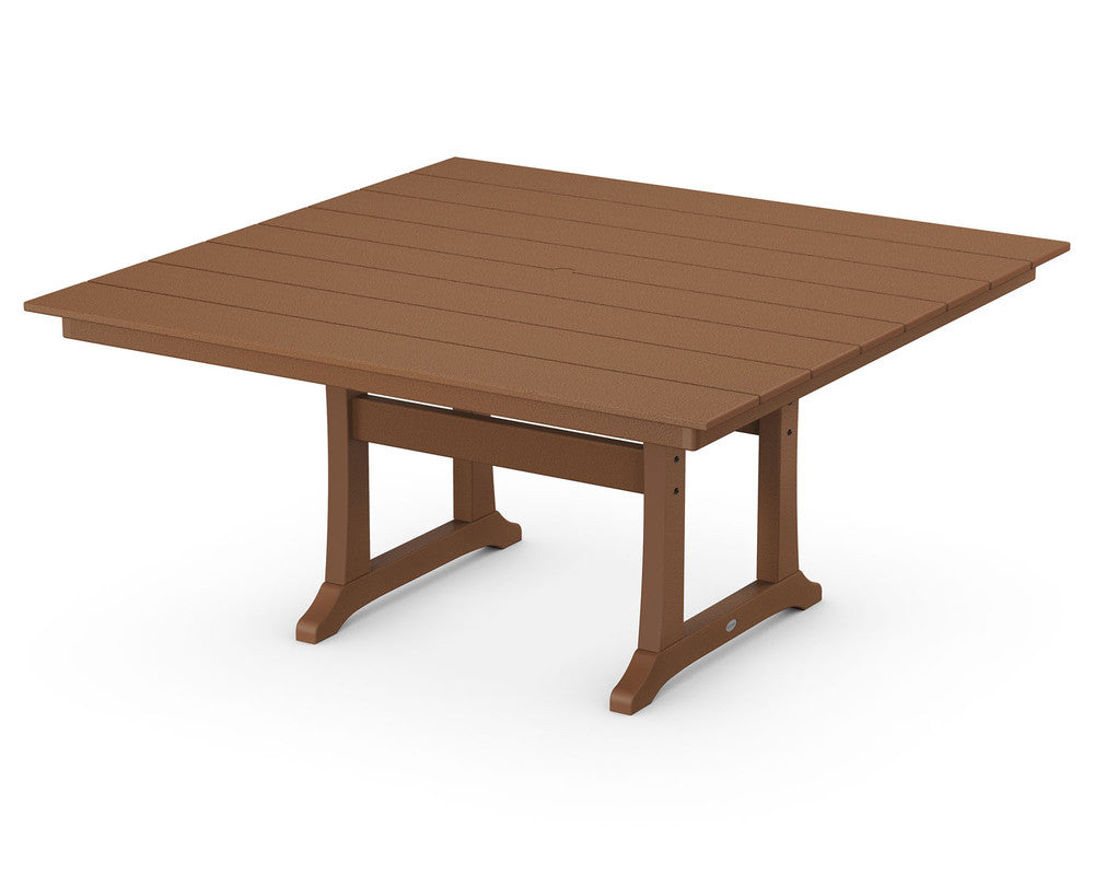 POLYWOODÂ® Farmhouse Trestle 59" Dining Table - Teak