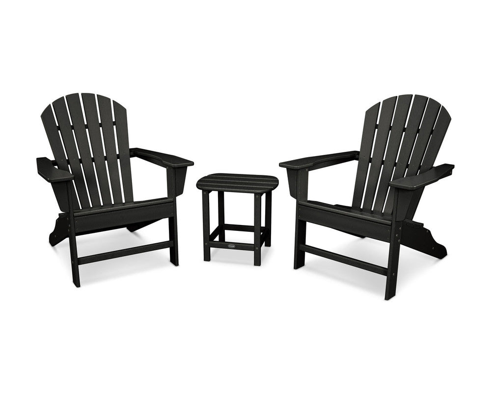 POLYWOODÂ® South Beach Adirondack 3-Piece Set - Black