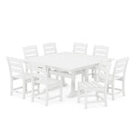 POLYWOODÂ® Lakeside 9-Piece Farmhouse Trestle Dining Set - White