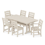 POLYWOODÂ® Lakeside 7-Piece Farmhouse Trestle Dining Set - Sand