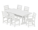POLYWOODÂ® Lakeside 7-Piece Farmhouse Trestle Dining Set - White